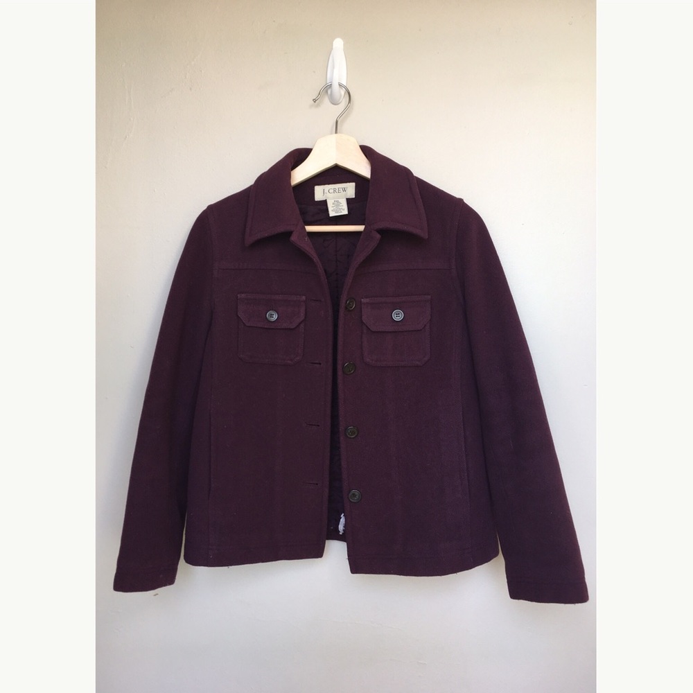 J. Crew ~ petite maroon pea coat